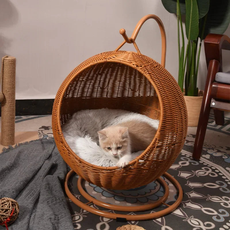 Cane Woven Cat Nest 2025