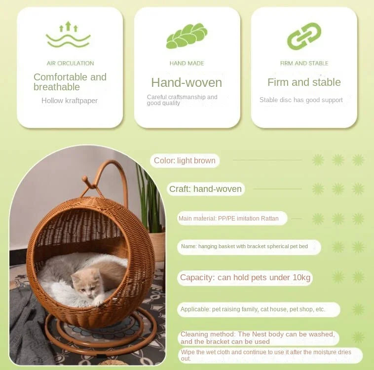 Cane Woven Cat Nest 2025