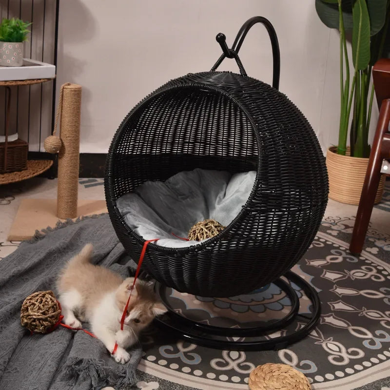 Cane Woven Cat Nest 2025