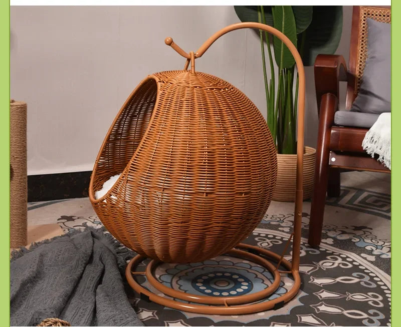 Cane Woven Cat Nest 2025