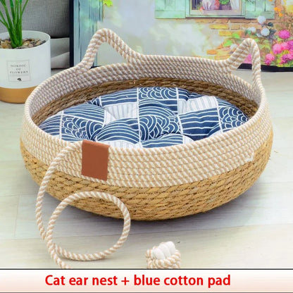 Summer Woven Cat Bed