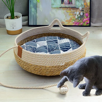 Summer Woven Cat Bed