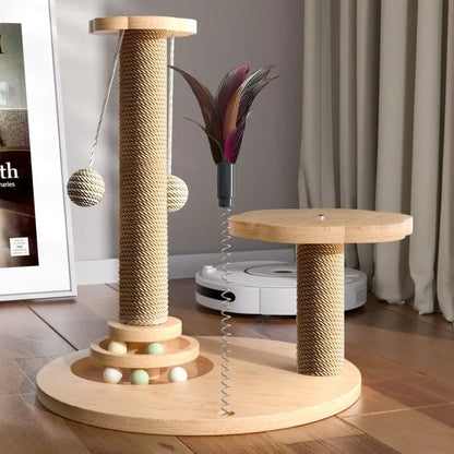 Sisal Cat Scratch Post with Toy