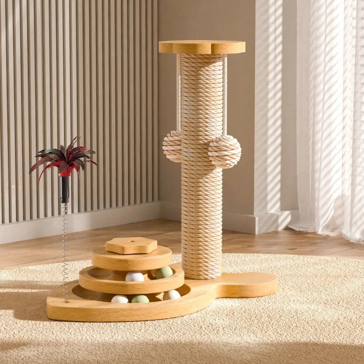 Sisal Cat Scratch Post with Toy