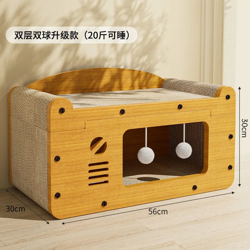 All-Season Cat Scratch Board with Nest