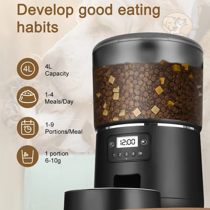 Smart Automatic Pet Feeder with Wi-Fi & Camera