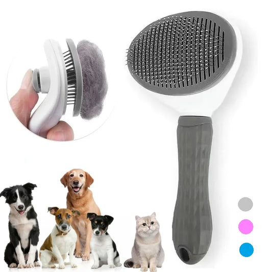 FurEase™  Self-Cleaning Pet Grooming Brush – For Cats & Dogs