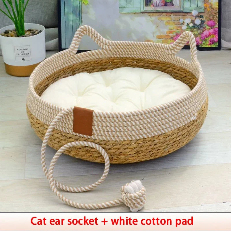 Summer Woven Cat Bed