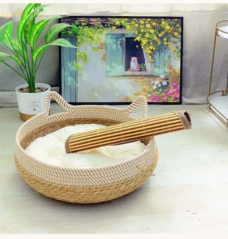 Summer Woven Cat Bed