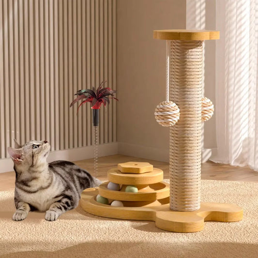Sisal Cat Scratch Post with Toy