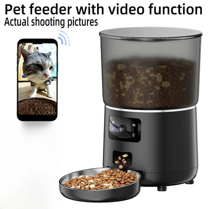 Smart Automatic Pet Feeder with Wi-Fi & Camera