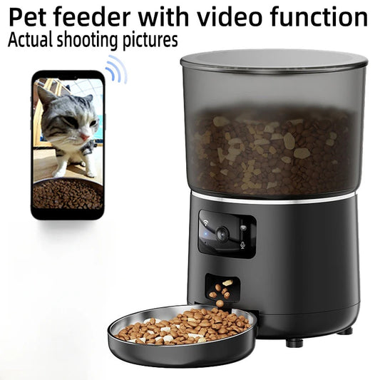 Smart Automatic Pet Feeder with Wi-Fi & Camera