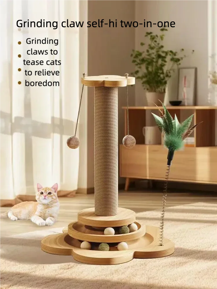 Sisal Cat Scratch Post with Toy