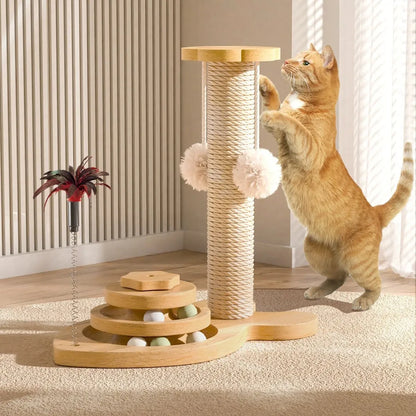 Sisal Cat Scratch Post with Toy