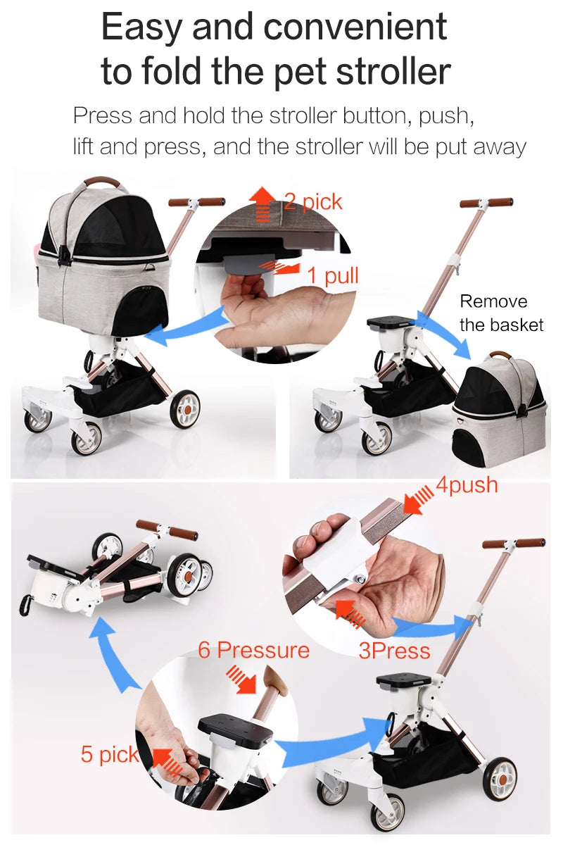 Luxury 4-Wheel Pet Stroller