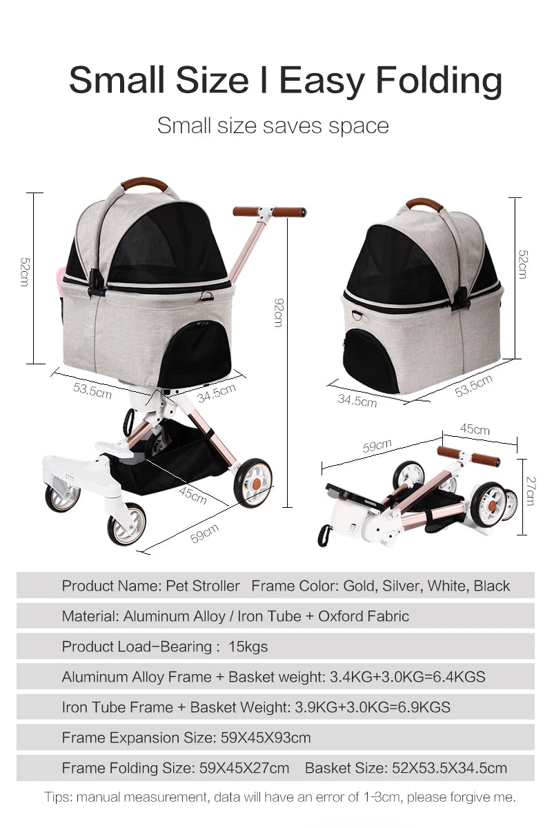Luxury 4-Wheel Pet Stroller