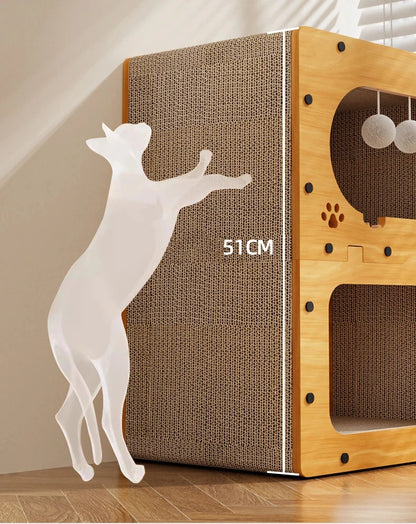 2-in-1 Cat Scratcher & House