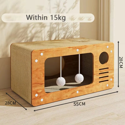 2-in-1 Cat Scratcher & House
