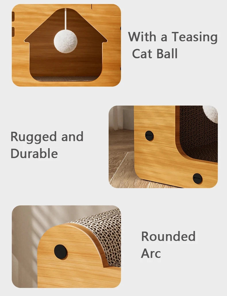 2-in-1 Cat Scratcher & House