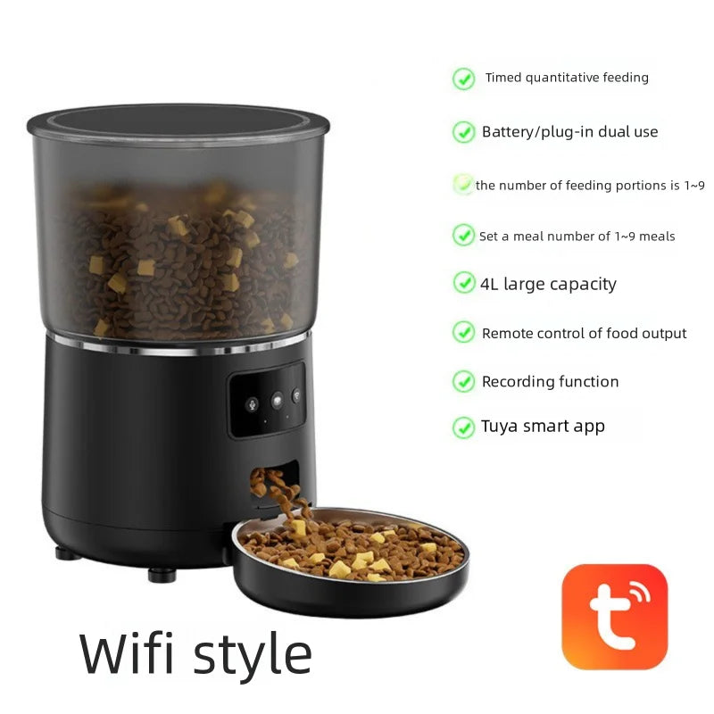 Smart Automatic Pet Feeder with Wi-Fi & Camera