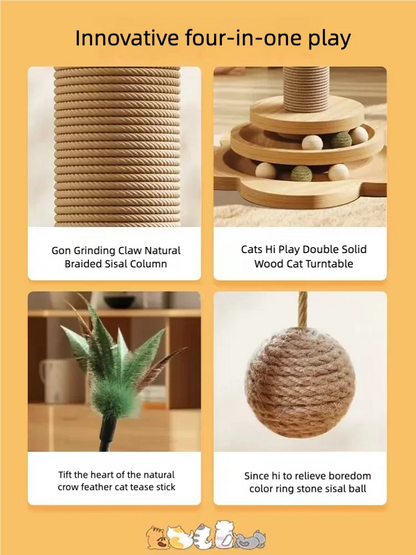 Sisal Cat Scratch Post with Toy