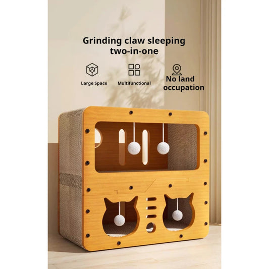 All-Season Cat Scratch Board with Nest